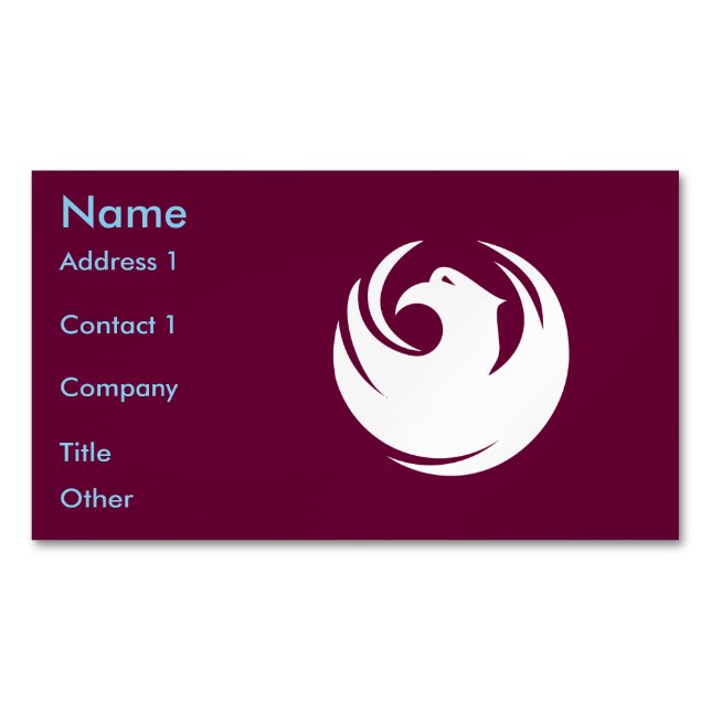 Business Card Magnet with Flag of Phoenix City (Framsida)