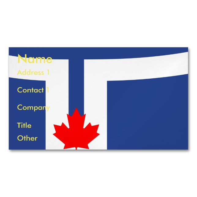 Business Card Magnet with Flag of Toronto (Framsida)