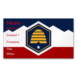 Business Card Magnet with Flag of Utah, US