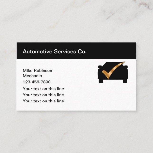 Business Card-mall för Classy Automotive Services Visitkort (Framsida)