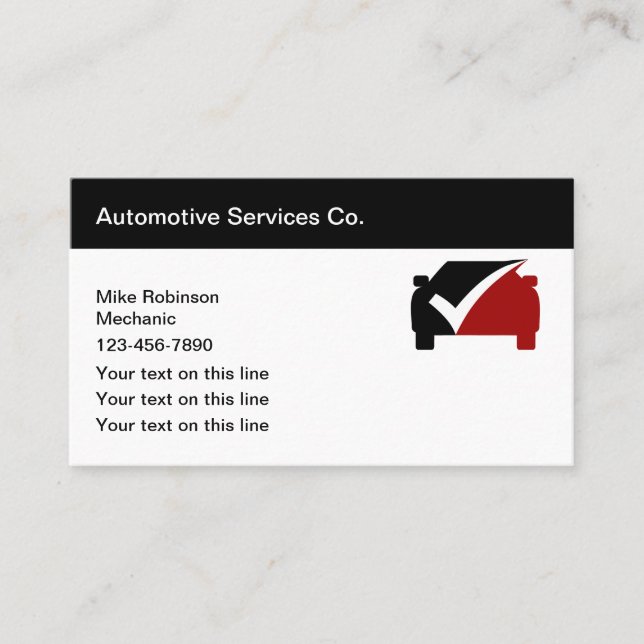 Business Card-mall för Classy Automotive Services Visitkort (Framsida)