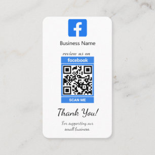 Business Card-mall för Facebook-granskning W/ QR-k Visitkort