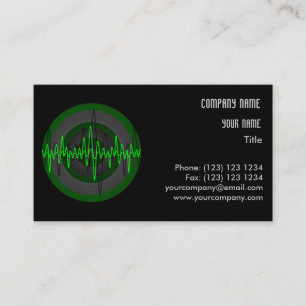 Business Card-mall för Ljud Grönt Mörk Round Visitkort