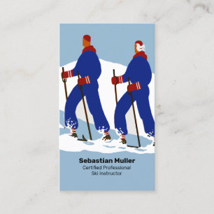 Business Card-mall för Ski-instruktör Visitkort
