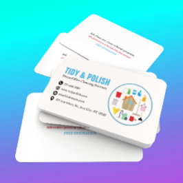Business Card-mall för Städning tjänster för hus Visitkort