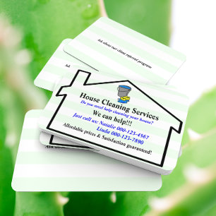 Business Card-mall för Städning tjänster för hus Visitkort