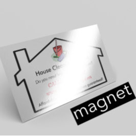 Business Card-mall för Städning tjänster för hus Visitkortmagnet