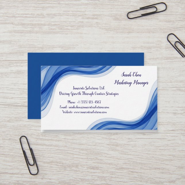 Business Card Minimalist Calligraphy Photographer Visitkort (Fram/Back In Situ)