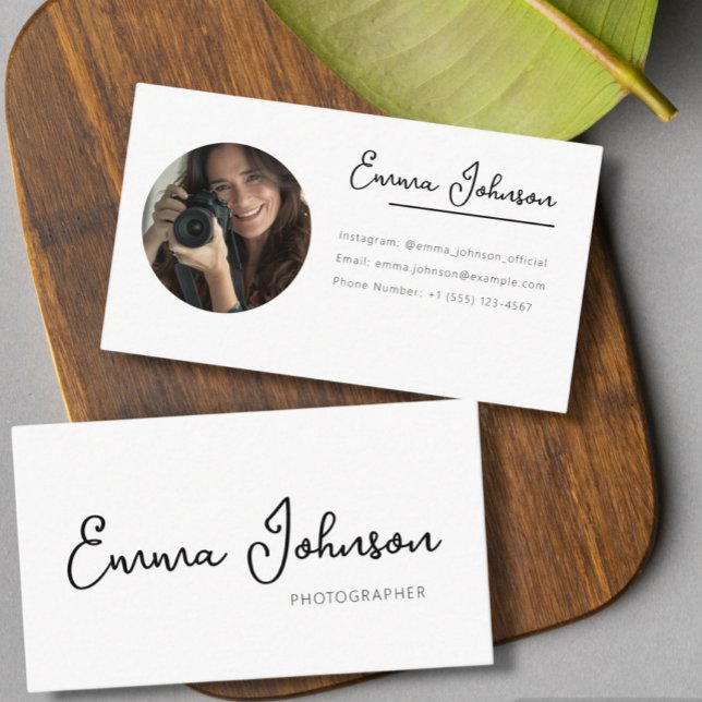 Business card template with photo, minimalist  visitkort (Skapare uppladdad)