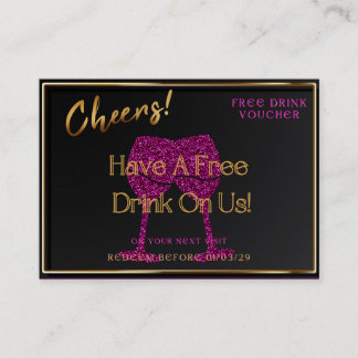 Business Card Voucher Free Drink Gift Certificate Visitkort