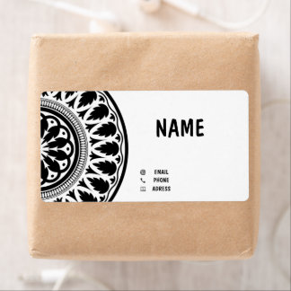business card with black white ornaments fraktsedel