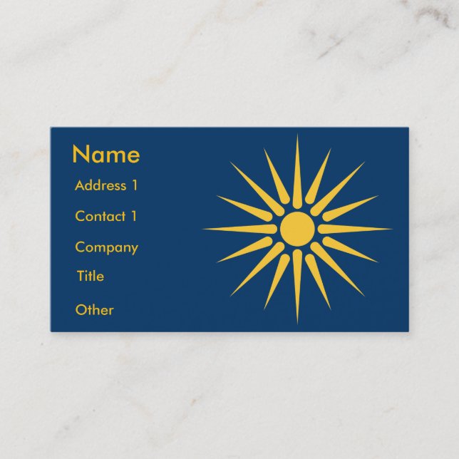 Business Card with Flag of Macedonia, Greece Visitkort (Framsida)