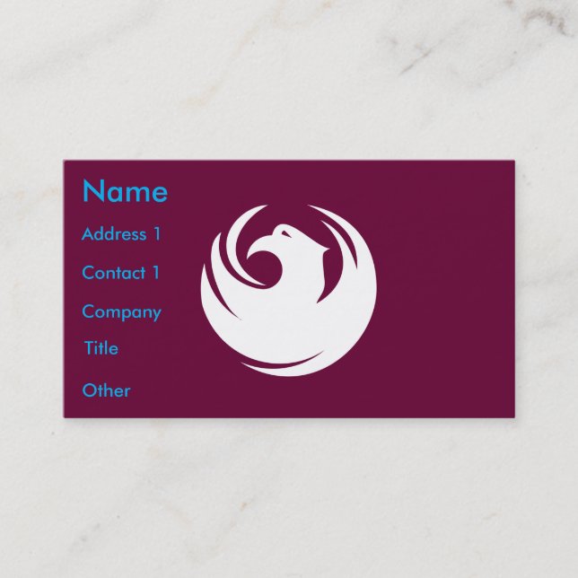 Business Card with Flag of Phoenix City, Arizona Visitkort (Framsida)