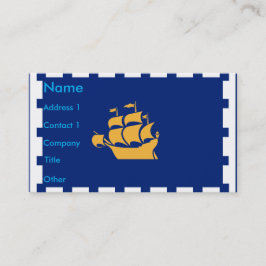 Business Card with Flag of Quebec City, Canada Visitkort