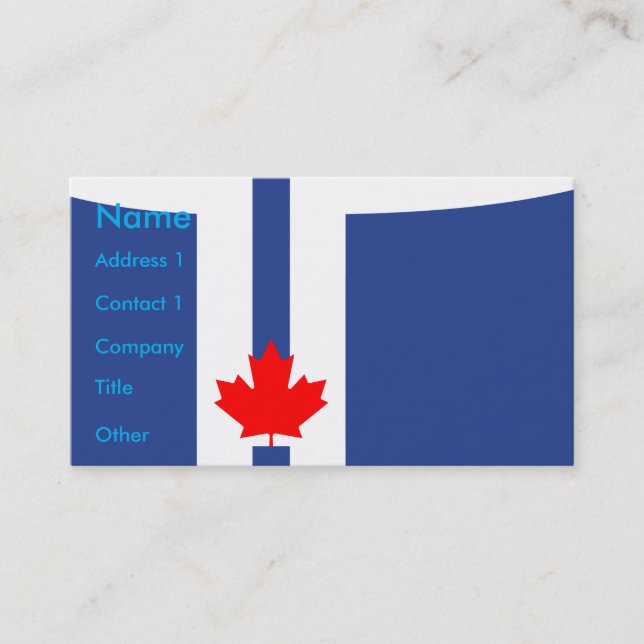 Business Card with Flag of Toronto, Canada Visitkort (Framsida)