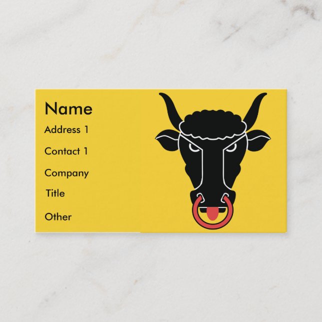 Business Card with Flag of Uri, Switzerland Visitkort (Framsida)