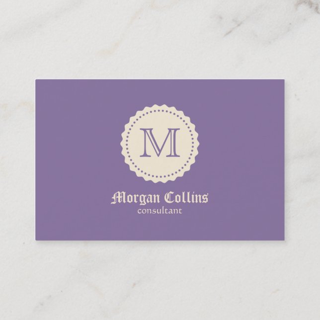 Business card with monogram and seal visitkort (Baksida)