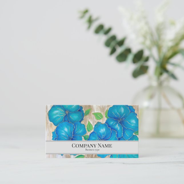 Business Card with painting of flowers (Stående Fram)