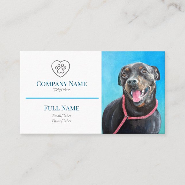 Business Card with painting of flowers Visitkort (Framsida)