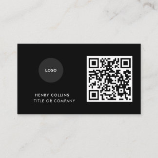 Business Card with QR Code | Black Modern Design Visitkort