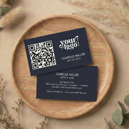 Business Card with QR Code | Modern Navy Design Visitkort