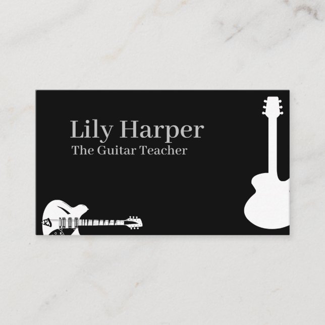 Business CardGuitar Teacher | Elektriska och akust (Framsida)