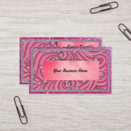 Business Cards Pink Sparkle & Grey Visitkort