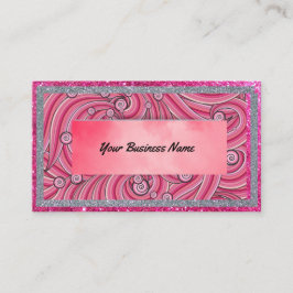 Business Cards Pink Sparkle & Grey Visitkort