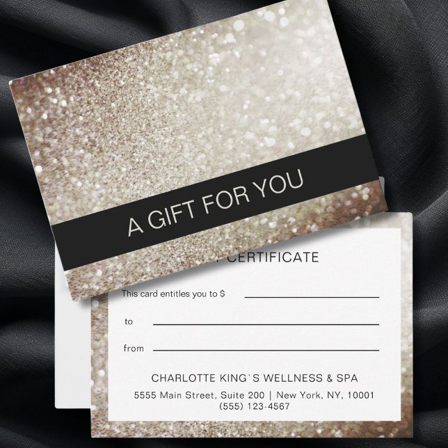 BUSINESS  CERTIFICATE gift for you (Glitter BUSINESS CERTIFICATE Card, personalized. Luxury, royal, modern.)