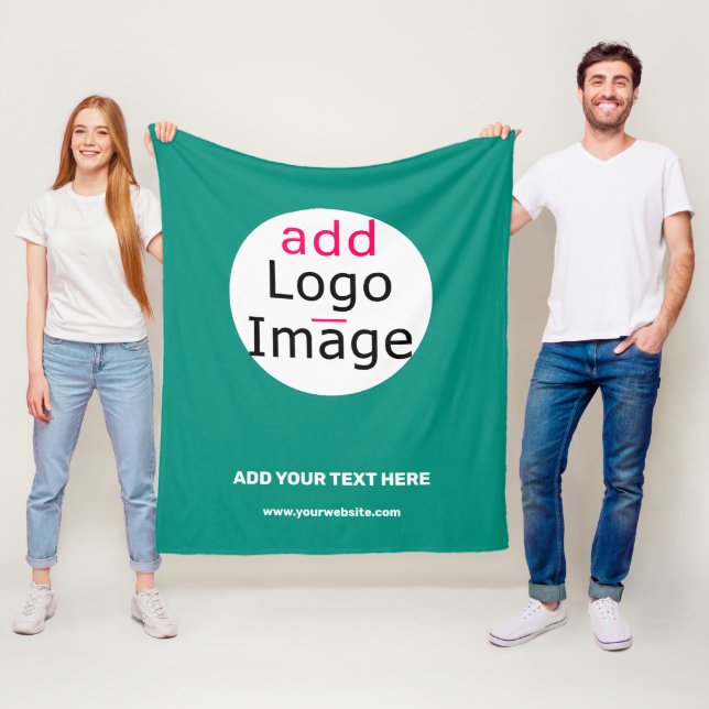 Business Chic Anpassade Minimal Emerald Grönt Fleecefilt (På plats)