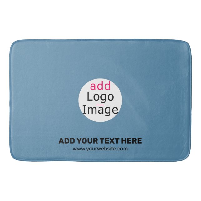 Business Chic Promo Anpassade Dusty Blue Badrumsmatta (Framsidan)