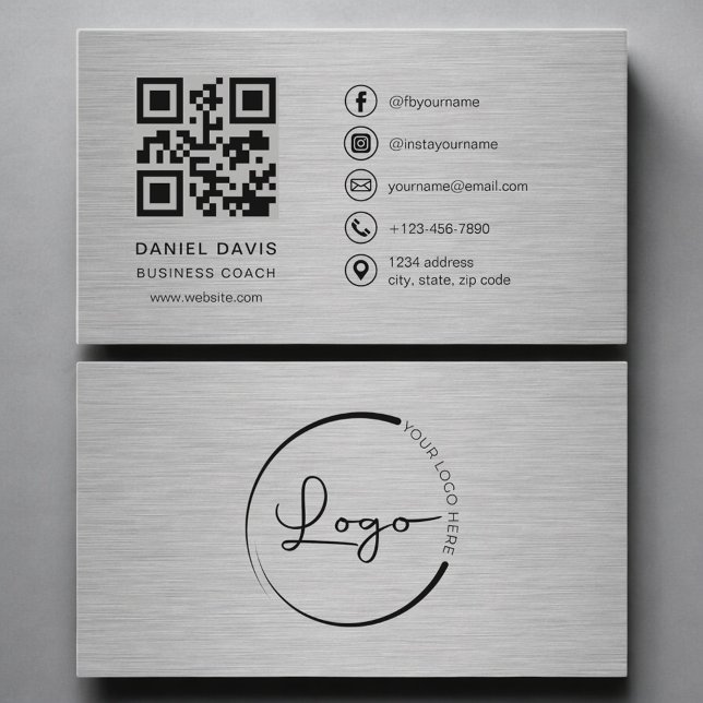 Business Coach Metal QR Code Visitkort (Skapare uppladdad)