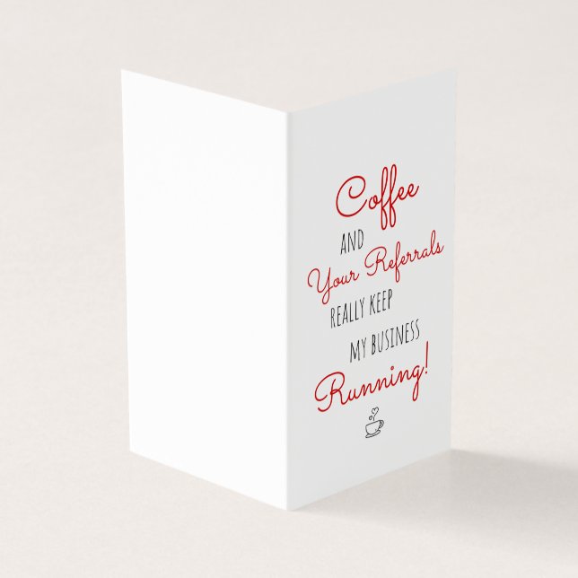 Business Coffee Referrals Behålla Running Tack Kort (Utsida)