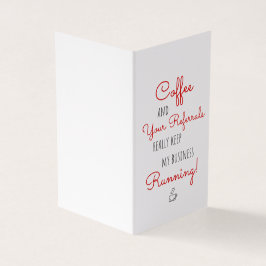 Business Coffee Referrals Behålla Running Tack Kort