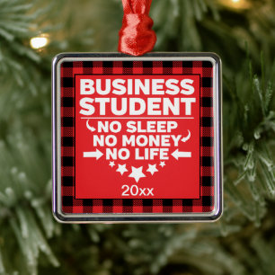 Business College Student Red Play Julafton Julgransprydnad Metall