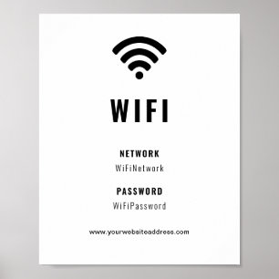 Business Company Corporate WiFi Black and White Poster