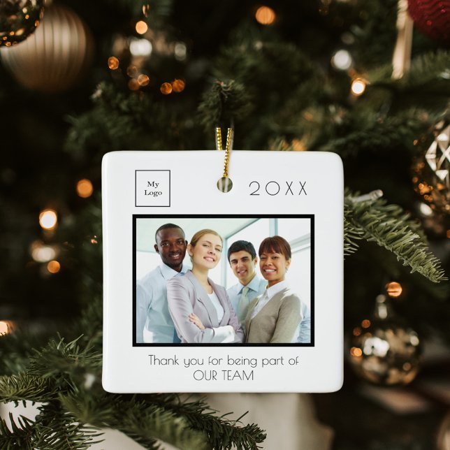 Business Company logo photo thank you white Julgransprydnad Keramik (Skapare uppladdad)