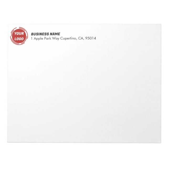 Business Company Logotyp ANPASSNINGSBAR 11 x 8,5 t Anteckningsblock (Framsida)