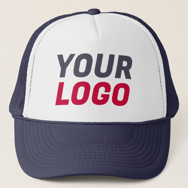 Business Company Logotyp ANPASSNINGSBAR Navy, Red  Keps (Framsida)