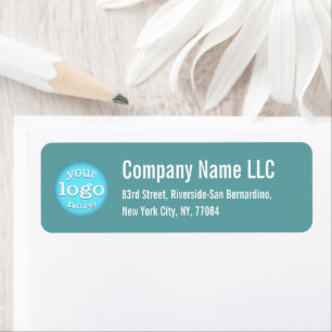 Business Company Logotyp Cadet Blue-Returadress Returadress Etikett