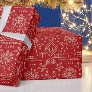 Business Company logotyp God jul Red Guld Art Presentpapper