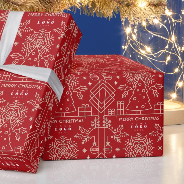 Business Company logotyp God jul Red Guld Art Presentpapper (Skapare uppladdad)