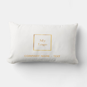 Business Company logotyp white guld elegant Lumbarkudde