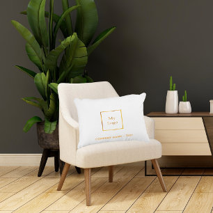Business Company logotyp white guld elegant Prydnadskudde