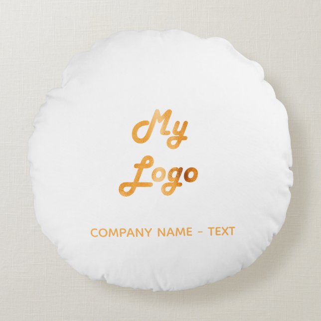 Business Company logotyp white guld elegant Rund Kudde (Framsidan)