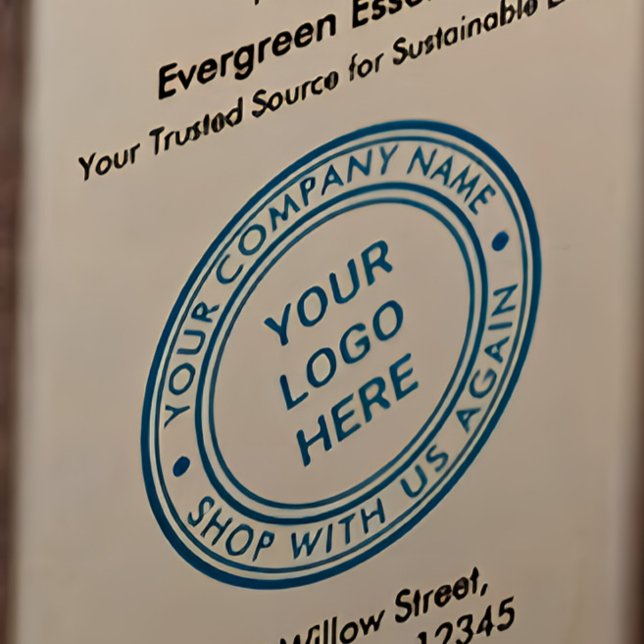 Business Company Namn Professionell  Brand Logotyp Självfärgande Stämpel (Closeup of Stamp Mark)