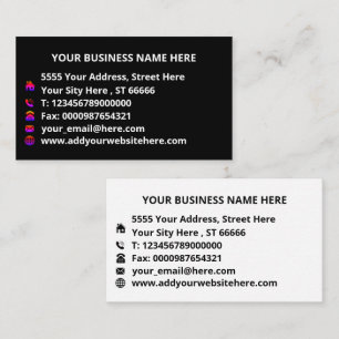 Business Company Personlig Black and White Visitkort