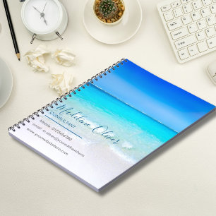 Business Contact Beachside Ocean Summer Blue Anteckningsbok
