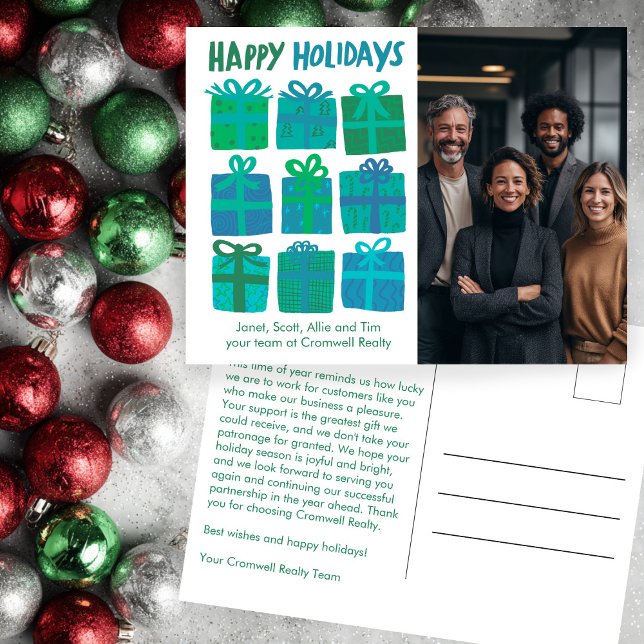 Business Corporate Christmas Holiday CUSTOM Photo  Vykort (Business Corporate Christmas Holiday CUSTOM Photo Postcard
)
