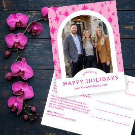 Business Corporate Holiday Stars CUSTOM Arch PHOTO Vykort